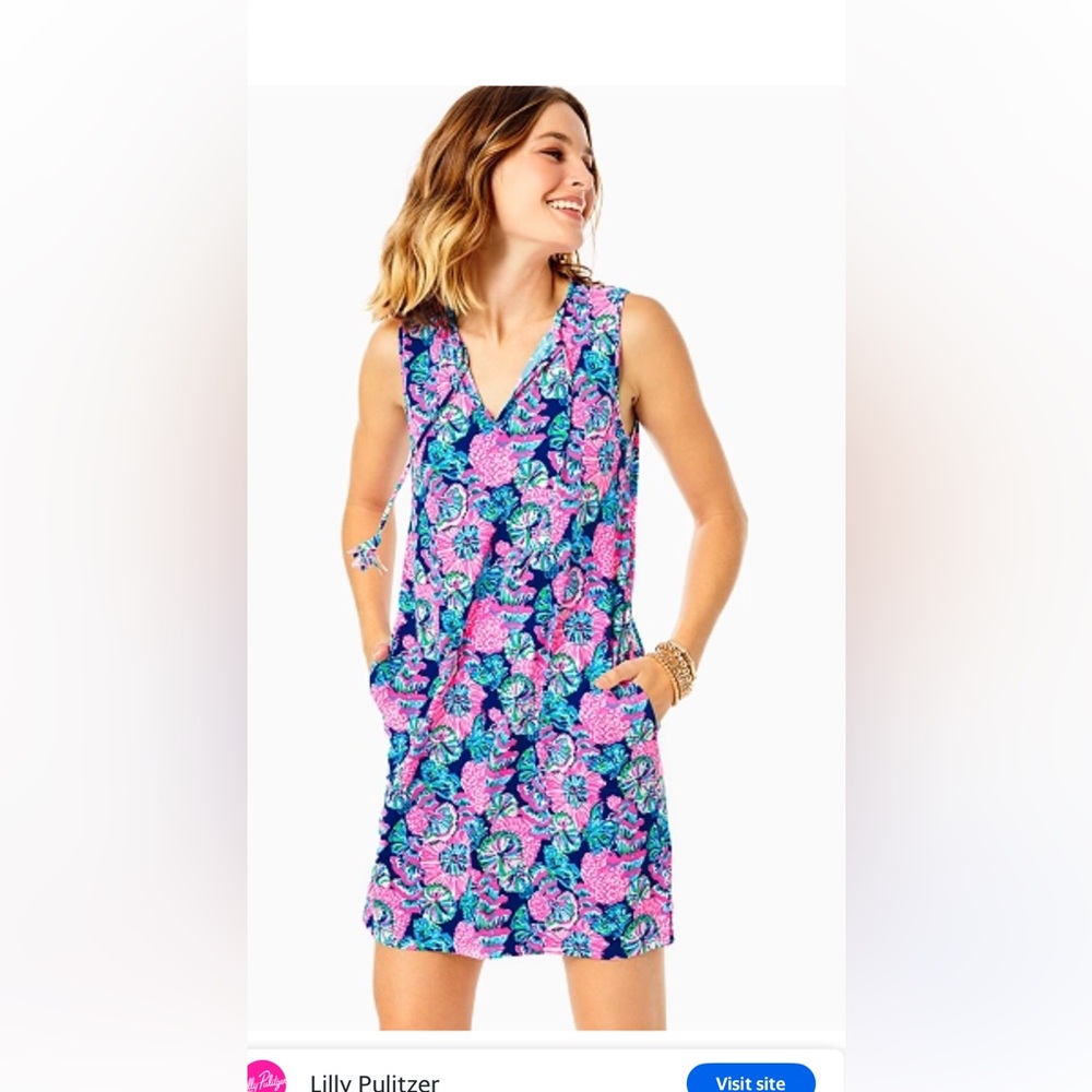 Lilly Pulitzer Floral Sleeveless Dress Joana coverup